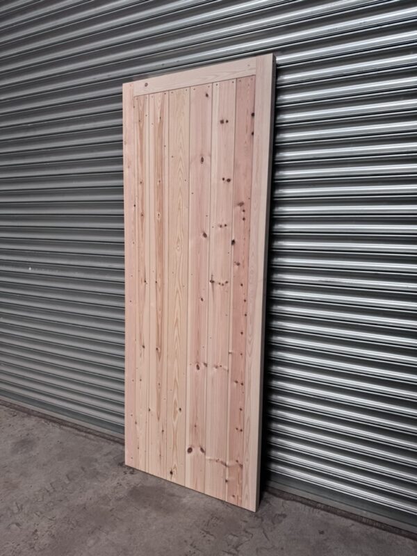 Full board wooden garage side door