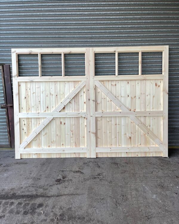 6 Pane Super Heavy Duty Wooden Garage Doors