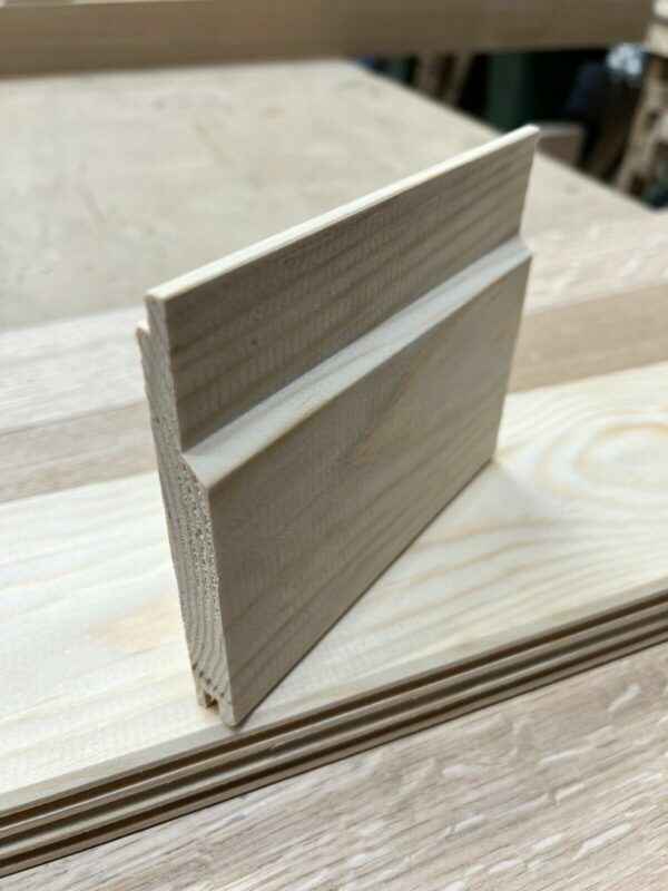 Section of tongue and groove cladding in 15mm shiplap showing the structure and detailing of the material