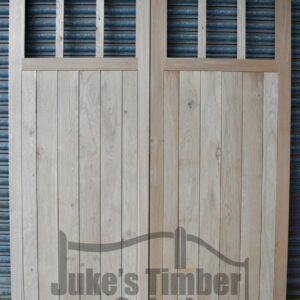 6 Pane Oak Framed, Ledged and Braced Garage Doors