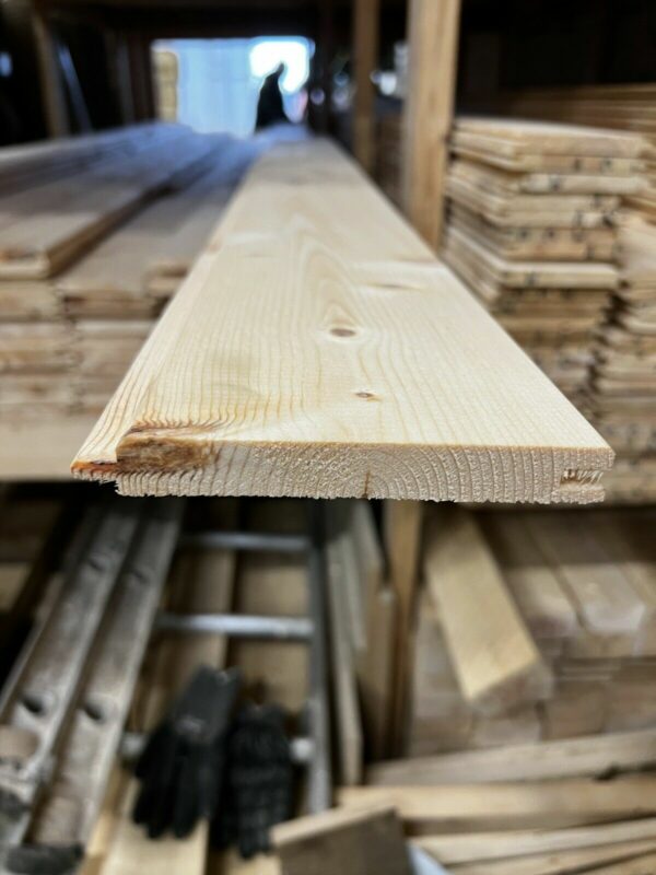 End of tongue and groove match board cladding