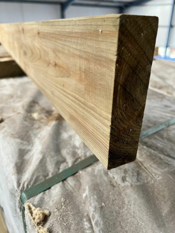 End of a plank of tanalised CLS timber