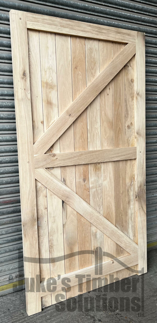 Rear View of Oak Super Heavy Wooden Garage Side Door