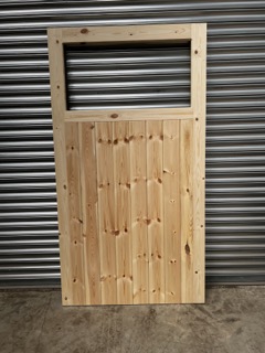 Single pane wooden side garage door