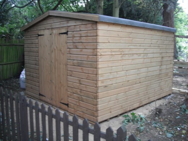 Exterior of a 10x12 apex shiplap shed
