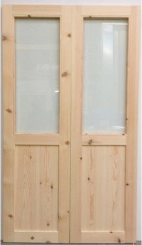 Pair of unglazed two panel style french doors