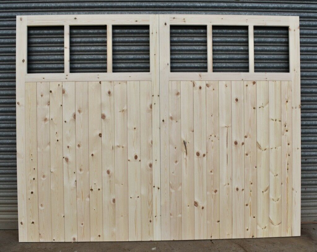 6 pane wooden garage doors