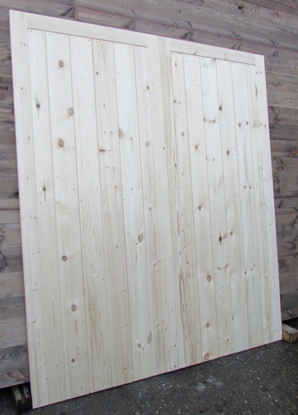 Full board wooden garage doors