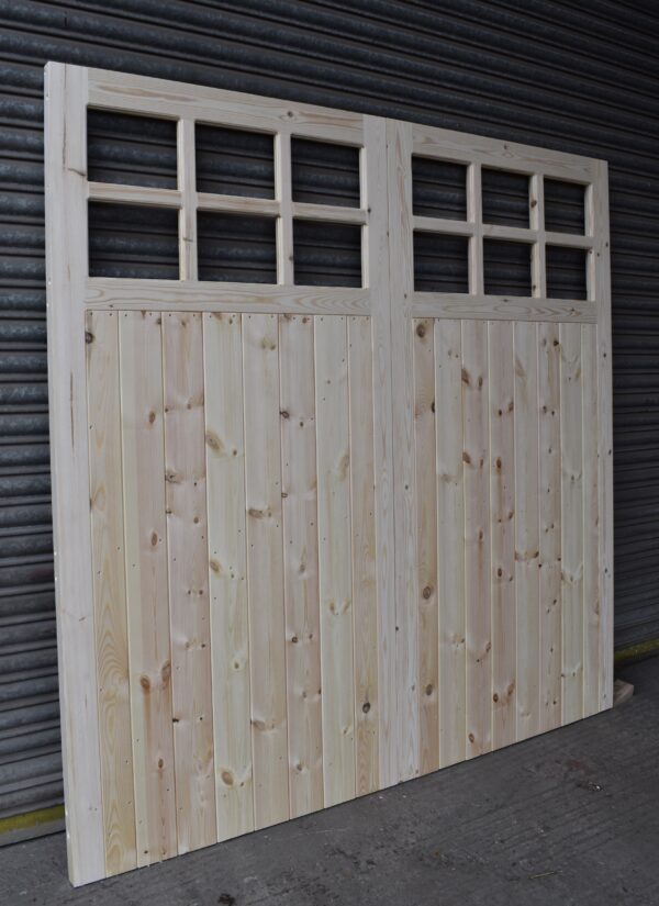 12 pane wooden garage doors