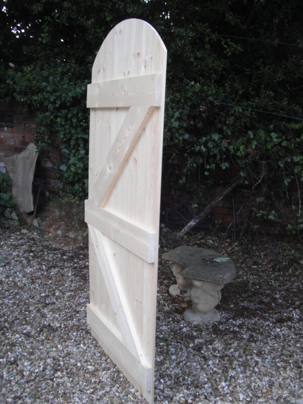 Heavy duty curved top wooden garden side gate