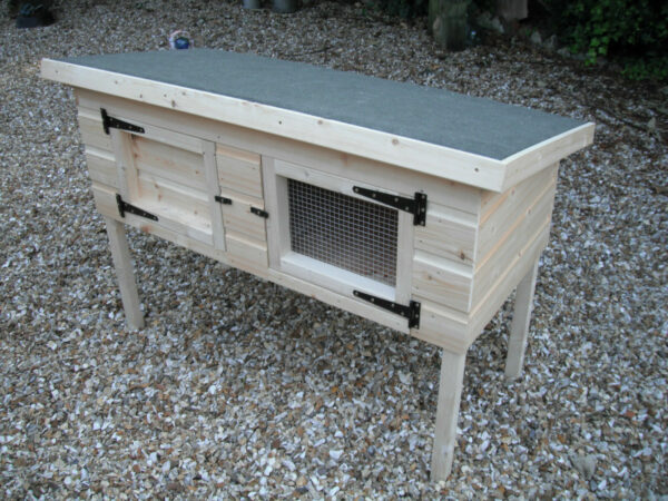 Top of a shiplap rabbit or guinea pig hutch