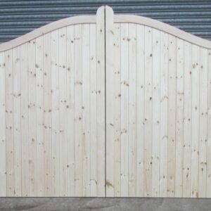 Softwood swan neck driveway gate