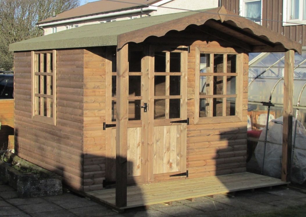 10x10 summer house log cabin in garden