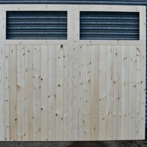 Single pane wooden garage doors