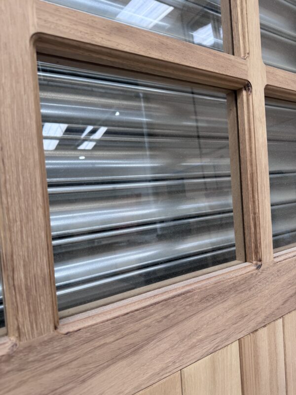Close up of wooden window pane
